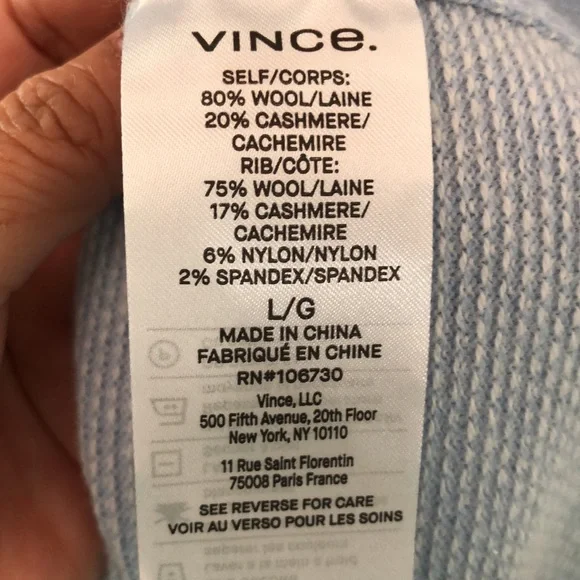 Vince Blue Knit Polo Shirt Short Sleeve large